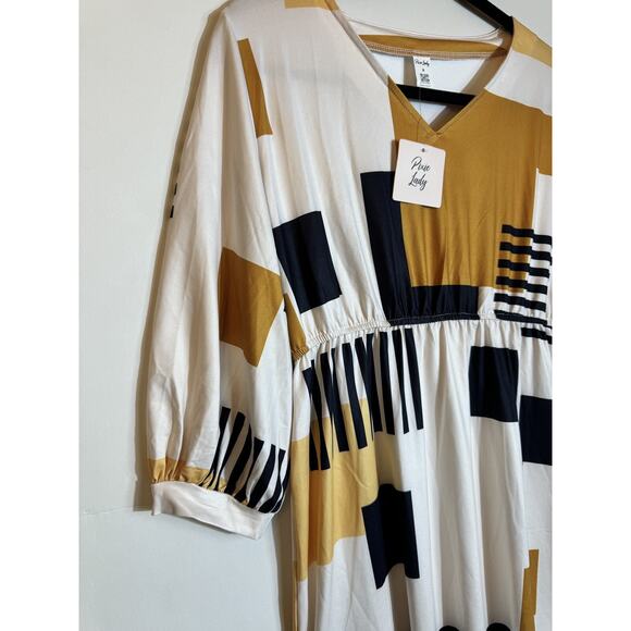 Pixie Lady‎ Midi Dresses for Women V Neck Boho Casual Smocked Waisted Sz M - Picture 3 of 8